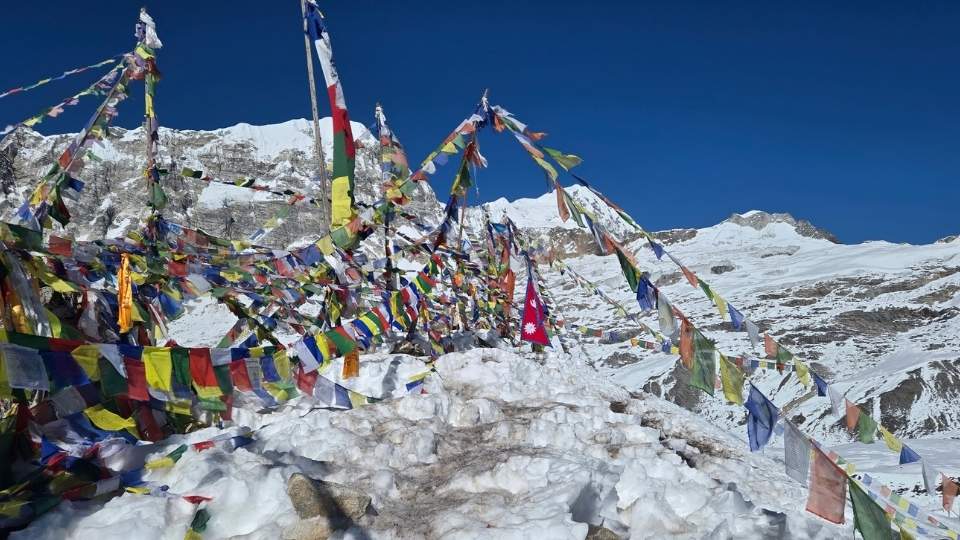41 Best Photos from Langtang Trek 9 Tserko Top with Lungta Flag