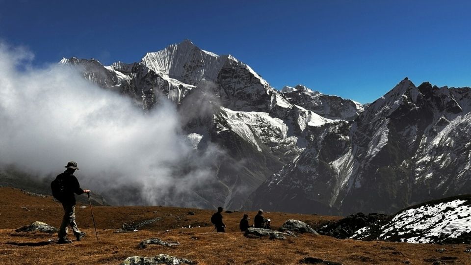 41 Best Photos from Langtang Trek 35 Trekkers descending from Tserko Ri