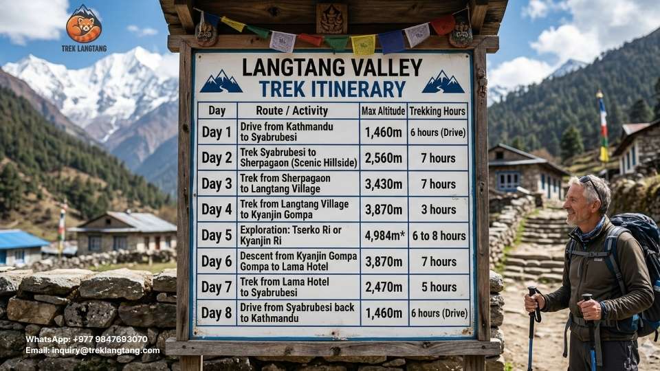 Langtang Trek Duration: 4-Day to 14-Day Itineraries 6 Langtang Valley Trek Itinerary 8 Days