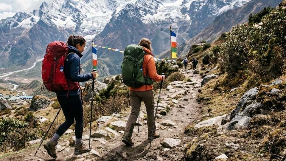 Can You Trek Langtang in 5 Days? Risks and Fitness Demands 2 Two Women Trekking in Langtang